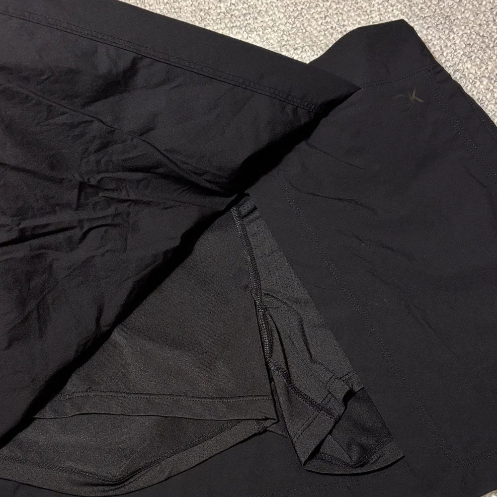 Calvin Klein Black Active A-Line Side Vent Skort with Shorts and Pockets